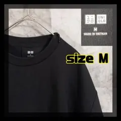 【美品】UNIQLO　ユニクロ　ドライスウェットクルーシャツ　ブラック　長袖　M