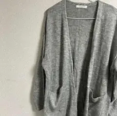 chocol raffine robe グレー ロングカーディガン