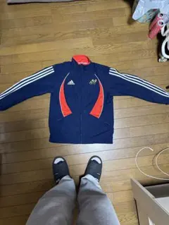 adidas ネイビー レッド ジャージ