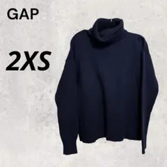 GAP ネイビー 2XS タートルネック セーター 長袖 リブ編み ニット 冬服