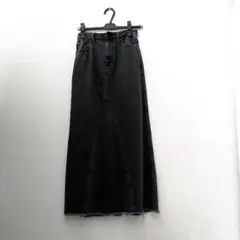 Healthy DENIM ロングデニムスカート ブラックのサムネイル
