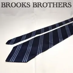 美品☆346ブルックスブラザーズ☆ネイビー☆青系☆水色☆レジメンタル☆692