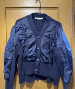 zara コントラニット カーディガン