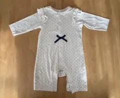 水玉ロンパース フリル付き