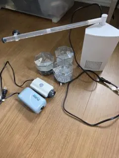 ​水槽セット 濾過フィルター、投げ込み式フィルター3個、エアーポンプ2個、おまけ