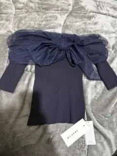 FRAY I.D ネイビーリボンオフショルダー