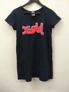 (5) X-girl ネイビー 半袖ミニワンピース サイズ2