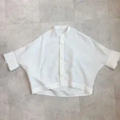 かぐれ リネンオープンカラーシャツ リネン100% ゆったり ワイド V 