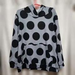 ドット柄フード付きパーカー