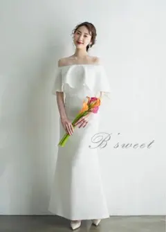 結婚式 二次会 前撮り ドレス 花嫁ドレス オフショルダーワンピース
