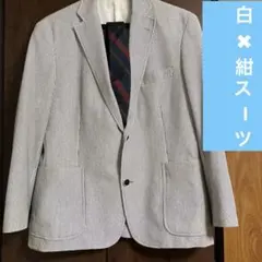 ストライプ柄 ジャケットスーツ　小柄メンズのサムネイル