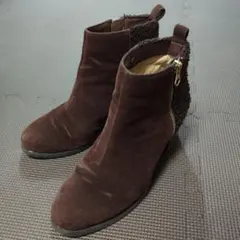 Oriental Traffic ブラウン ショートブーツ スエード ボア S