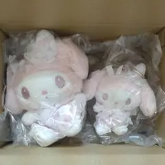 マイメロディ 白いちごのティータイム ふわくた ぬいぐるみ＆マスコット 2点 マイメロディ 白いちごのティータイム ふわくた ぬいぐるみ