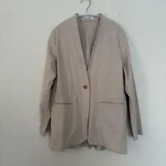 RAY CASSIN ベージュ ノーカラージャケット