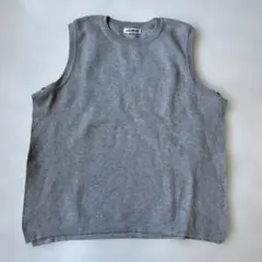 Mimma/Mimaa ニットベスト ニットジレ レディース グレー スリット