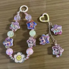ハンドメイドラブブストラップとキーホルダーセット