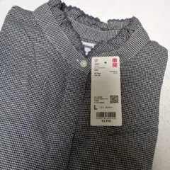 ユニクロ　イネス　フリルチェックブラウス　INES