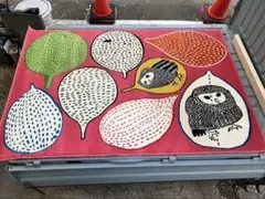 超希少廃盤柄　IKEA フクロウ柄ラグ　イケア