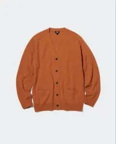 UNIQLO ラム Vネック カーディガン XL オレンジ