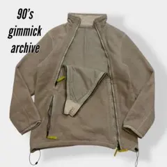 90’s《archive》フリース　テック系　斜めジップ　ベージュ　ACG　美品