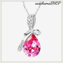 ピンクトパーズネックレス ドロップ 雫 母の日 レディース アクセサリー