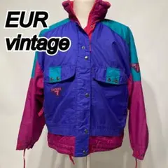 90's ユーロ古着 ナイロンジャケット スキー ヘビーアウター バラクラバ