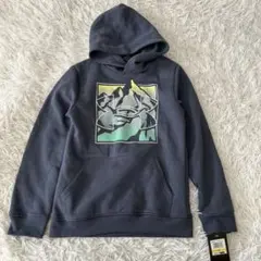 新品　アンダーアーマー　フードパーカー　YM ネイビー系