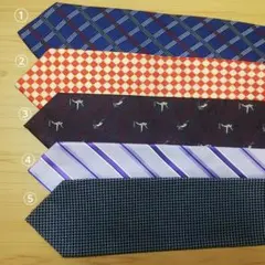 ネクタイ まとめ売り ネイビー 朱色 紫色 黒 レトロ