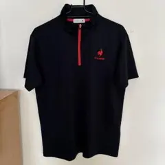 【ルコックスポルティフ】M ハーフジップ ゴルフシャツ　メンズ
