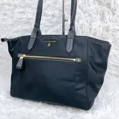 MICHAEL KORS ブラック ショルダーバッグ 金ロゴ トートバッグ