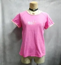 y2k　リンガーTシャツ　nike　ピンク系　平成ギャル　00s　50710c