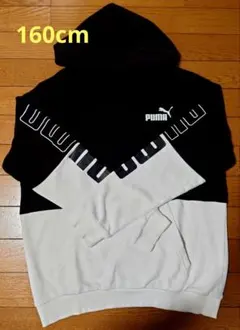 PUMA フード付きパーカー 160cm ホワイト/ブラック