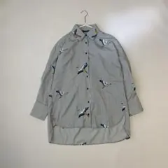 ZARA 鳥柄　ストライプ