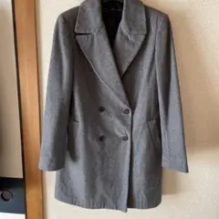 ZARA BASIC グレー ダブルブレストコート