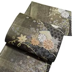 AA18袋帯 六通豪華柄 金糸金通花柄 正絹 美品 着物