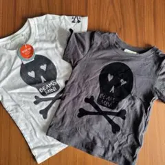 【新品未使用】BEAMS MINI スカルTシャツ 100&110 2枚セットのサムネイル
