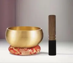 シンギングボウル 11cm 赤台座と合皮マレット付きのサムネイル
