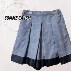 コムサイズム 130A チェック柄キュロット グレー