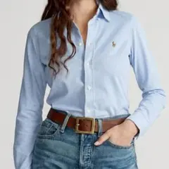 【ほぼ未使用】ラルフローレン オクスフォードシャツ　Lサイズ　マルチポニーブルー