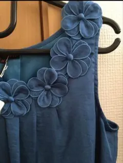 【新品タグ付き】ルージュディアマン ワンピース ブルー 36 パーティー 結婚式