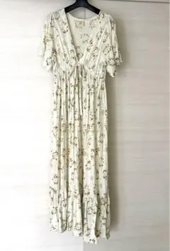 ジェラートピケ　ロングワンピース　七分袖　フリーサイズ　マタニティさんにも♡