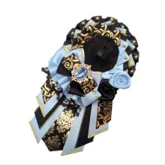 痛ロゼット　痛バッグ　青系　水色×黒　推し活　推し事