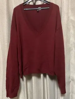 Vネック 薄手ニット