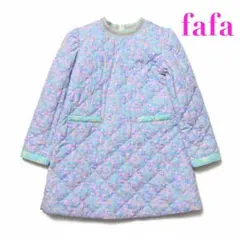 美品★fafa 140サイズ　キルティングワンピース　くま　花柄　洗える