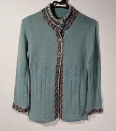 URBAN CREED アルパカ 水色 ニットセーター 長袖 ボタン付き ビーズ