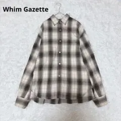 美品　ウィムガゼット シャギーチェックシャツ ウィムガゼット Whim Gazette シャギーチェックシャツ （gray