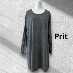 prit プリット　長袖ワンピース　ロングTシャツ　チュニック　コットン