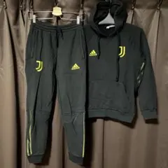 adidas Juventus スウェットパーカー上下セットアップ ブラック