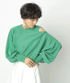 カデュネ 2Wayボレロ付きニット グリーンのサムネイル