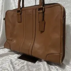 COACH コーチ レザー ビジネスバッグ ブリーフケース 2way キャメル